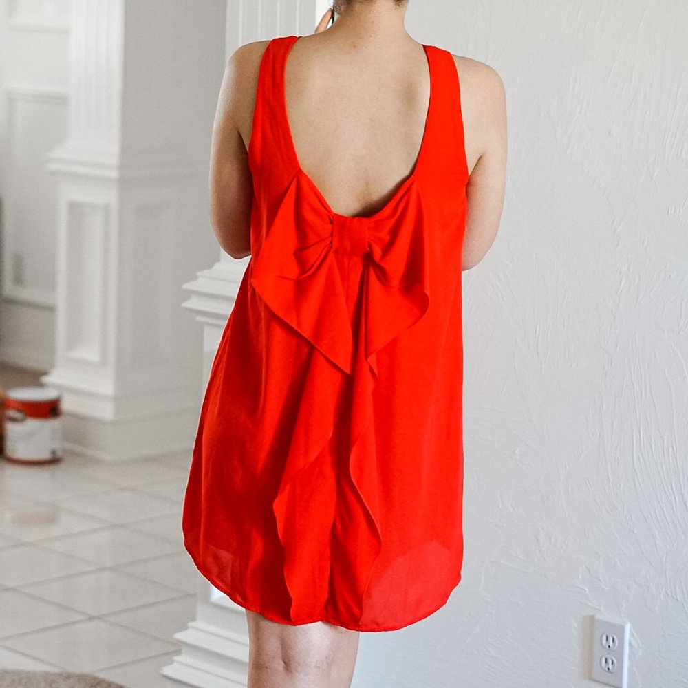 Red Bow Back Dress